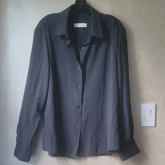The Frankie Shop Charcoal Button-Up Blouse - Picture 3 of 10
